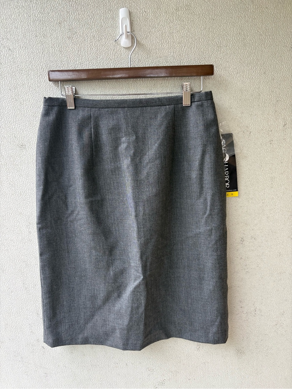 NWT Vintage Sag Harbor Gray Pencil Skirt Size 8 Deadstock 90s